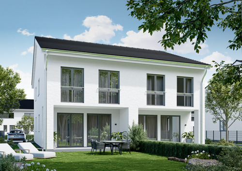 Visualisierung_Rückansicht - 4 Zimmer Doppelhaushälfte zum Kaufen in Beelitz