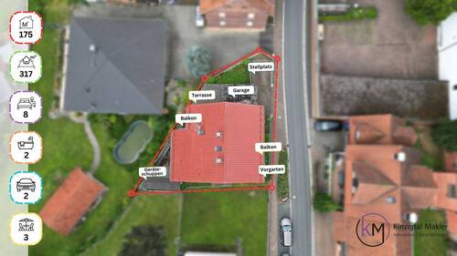 Draufsicht - 8 Zimmer Einfamilienhaus zum Kaufen in Bad Soden-Salmünster