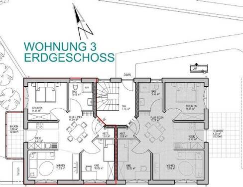 EG WHG3 - Energieeffiziente 3-Zimmer-Erdgeschosswohnung mit Balkon