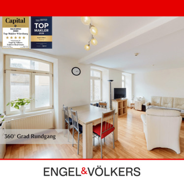 Wohnzimmer - Denkmalgeschützte ETW mit zwei Balkonen - vermietet & attraktiv!