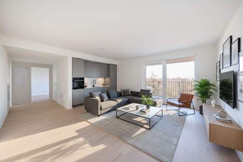 Einrichtungsbeispiel Wohn- und Essbereich - Etagenwohnung mit 53,80 m&sup2; in Berlin zum Kaufen