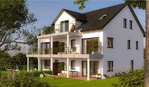 Visualisierung Rückseite Haus - 2 Zimmer Etagenwohnung zur Miete in Regensburg