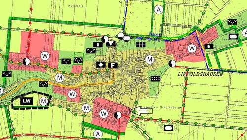 Flächennutzungsplan mit Pfeil - Grundstück in Hann. Münden zum Kaufen