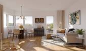 Innenvisualisierung Wohnzimmer 4 Zimmer - Geeignet für die ganze Familie! Attraktive 5-Zimmerwohnung mit großem Balkon nahe dem Zentrum Leipzigs
