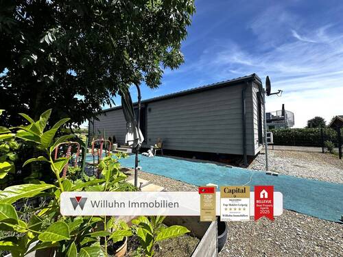 Hausansicht seitlich - Flexibles Wohnen: modernes Mobilheim 