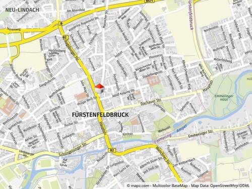 Kartenausschnitt - Etagenwohnung mit 95,50 m&sup2; in Fürstenfeldbruck zur Miete