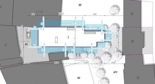 Lageplan mit Abstandsflächen - 