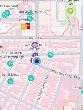 Lageplan_A167_Übersicht_Fuß_5min_4x3.jpg - 2 Zimmer Etagenwohnung zur Miete in Bielefeld / Mitte
