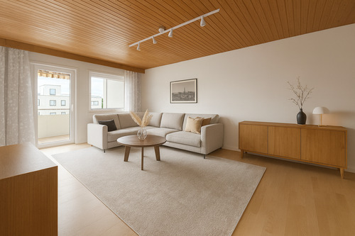 Wohnbereich (KI möbliert) - Etagenwohnung mit 94,00 m&sup2; in Waiblingen zum Kaufen