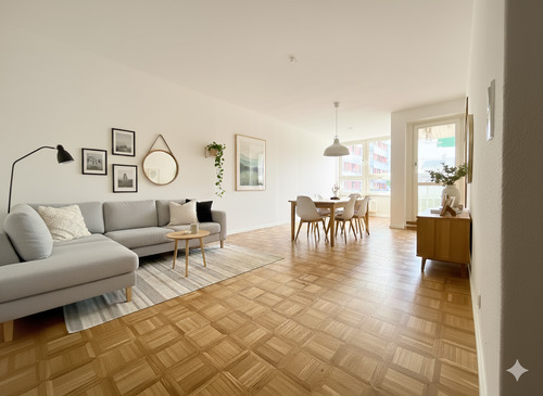 Wohn-/Esszimmer - Einrichtungsbsp. - Bezugsfertige 2-Zimmerwohnung mit BLK und Parkett!