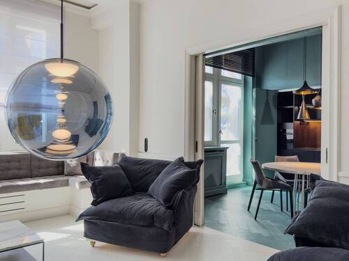 Fließender Übergang von Wohnen zu Essen​ - Designwohnung: 2 Zimmer mit modernem Flair