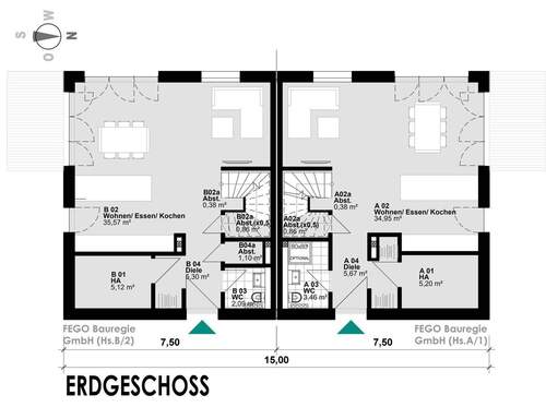 Erdgeschoss - 6 Zimmer Doppelhaushälfte zum Kaufen in Hamburg