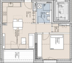 Grundriss - 2 Zimmer Etagenwohnung in Mannheim