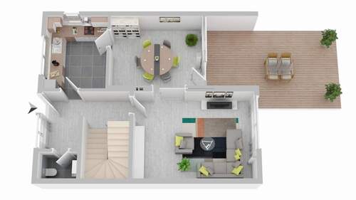 Erdgeschoss (nicht maßstabgetreu) - 