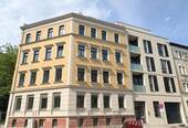 Hausfront - Etagenwohnung mit 78,10 m² in Leipzig zur Miete
