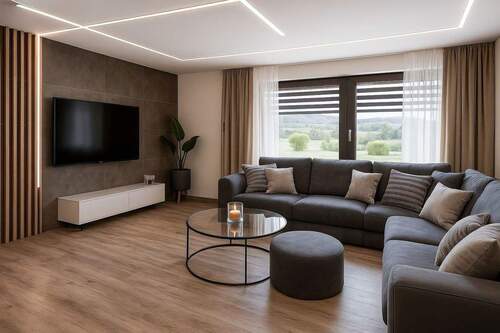 Wohnzimmer - Etagenwohnung mit 76,20 m&sup2; in Schwäbisch Gmünd zum Kaufen