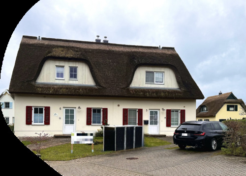 Hausfront - Energiebewusste Doppelhaushälfte auf Rügen