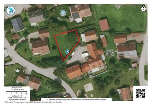 Luftbild - 'BAUGRUNDSTÜCK IN GEWACHSENER WOHNGEGEND'