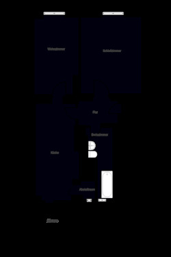 Barkhausenstr 2 1 OG rechts - 1 Stock.png - 2 Zimmer Etagenwohnung zur Miete in Erfurt