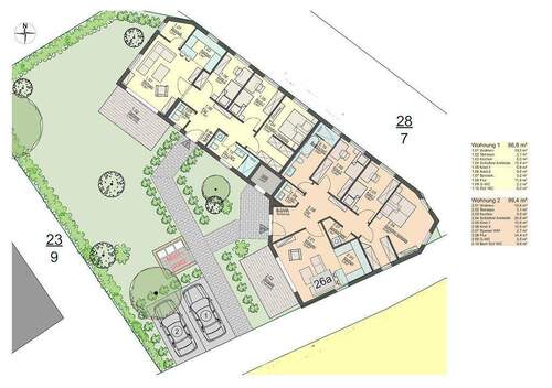 Entwurfsplanung 2 Wohnungen - 