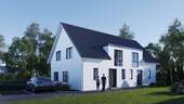 Straßenansicht - Moderne KfW-40-Doppelhaushälfte in ruhiger Lage von Bremerhaven-Wulsdorf