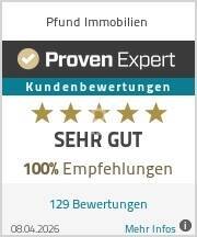 ProvenExpert Bewertungssiegel Pfund Immobilien - 