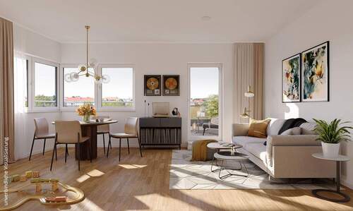 Innenvisualisierung Wohnzimmer 4 Zimmer - 