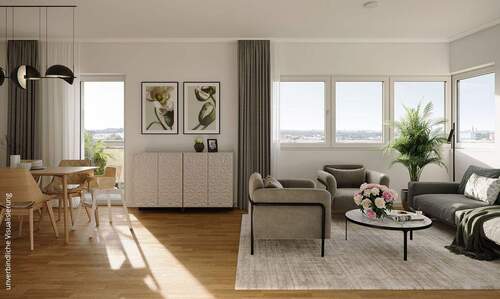 Innenvisualisierung Wohnzimmer 3 Zimmer (2) - 