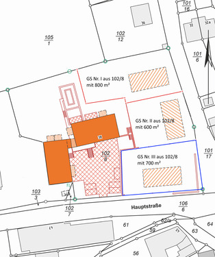 Lageplan (GS blau markiert) - Grundstück zum Kaufen in Klipphausen