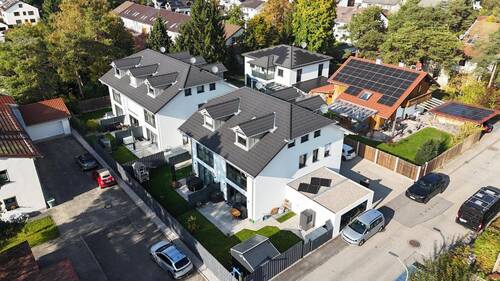 Gartenansicht - hochwertiger Neubau von einem Doppelhaus und einem Dreispänner, Haus 3