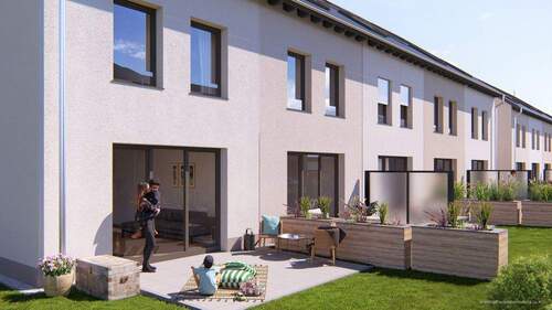 Berg-Weiler_Garten 143 Closeup - Moderner Reihenhaustyp im KfW-55 Standard mit 3 Etagen - Wohnen im eigenen Haus mit Garten