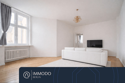 Großzügiges Wohnzimmer - ?? Familien-Traum am Volkspark Wilmersdorf - Sanierte 3 Zi Whg mit Blk & z.T. 5 Meter hohen Decken