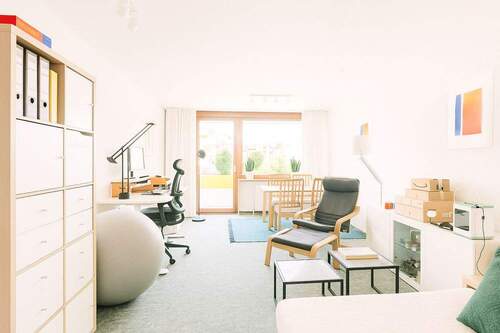 Wohnzimmer - Etagenwohnung mit 68,00 m² in Konstanz / Wollmatingen zum Kaufen
