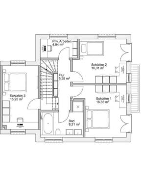 Obergeschoss Haus 4 - 