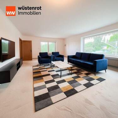 Blick von der Terrasse - Preisreduzierung! Exklusiver Bungalow mit Einliegerwohnung im Architektenstil