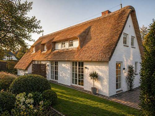 Ansicht Rückfassade App. L - Reetdachhaus mit 3 FeWos in St.Peter-Ording-sofort nutzbares Invest, bis zu 90.000 € Einnahme