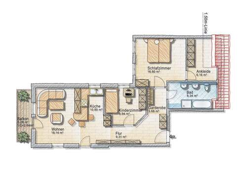 Grundriß ETW Nr. 4 - 