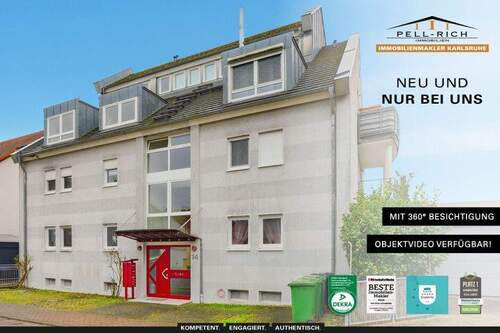 Neu & Nur bei Pell-Rich - CHARMANT: Helle Galeriewohnung mit 2 Zimmern, Küche und Außenstellplatz in Dettenheim-Rußheim