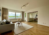 Wohnzimmer - virtuell möbliert - 3 Zimmer Etagenwohnung zum Kaufen in Osnabrück