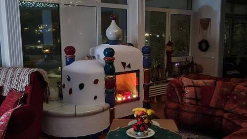 Hundertwasser- Kamin - 