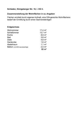 Flächen - Etagenwohnung mit 53,00 m&sup2; in Schladen zum Kaufen