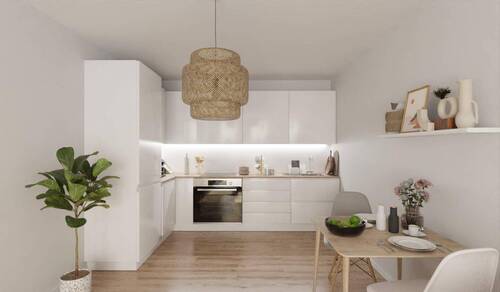 Die offene Wohnküche lädt zum gemeinsamen Kochen ein - 2 Zimmer Etagenwohnung in Frankfurt (Oder)