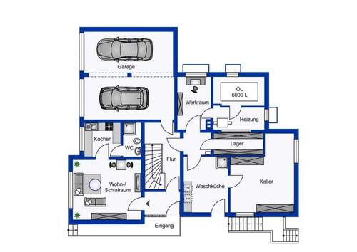 Einliegerwohnung, Garage, Keller - 