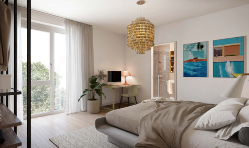 Schlafzimmer - Beispiel - 1 Zimmer Etagenwohnung zur Miete in Hamburg