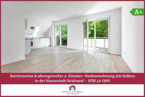 Ärzte & Apotheker Immobilien - Barrierearme & Altersgerechte 3-Zimmer-Neubauwohnung mit Balkon KFW 40 QNG
