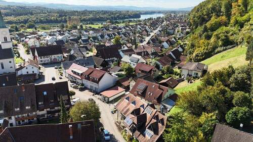 Ansicht Vogelperspektive - Reihenendhaus für Handwerker - naturnahe Lage in Schwörstadt