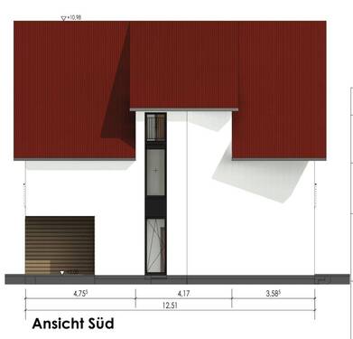 Ansicht Süd (projektiert) - Mehrfamilienhaus, Wohnhaus in Lambsheim