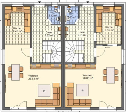 Erdgeschoss.png - Doppelhaushälfte mit 106,00 m&sup2; in Feucht zum Kaufen
