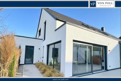 Außenansicht Banner - Exklusive Doppelhaushälfte am Stadtrand - zukunftssicher & energieeffizient