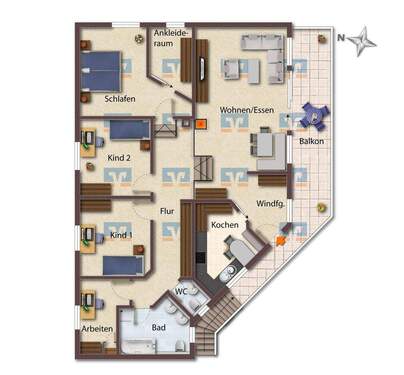 Obergeschoss Wohnhaus - 